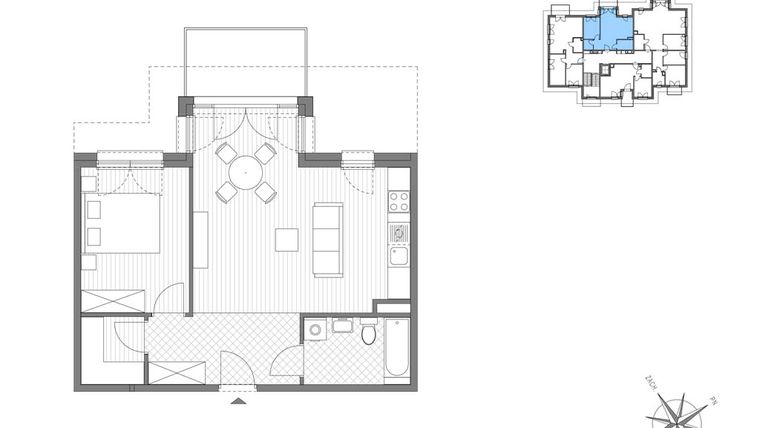 Rzut - Mieszkanie na sprzedaż 2 pokoje o powierzchni 53,03 m² - numer C.10 w Stawowa ABC