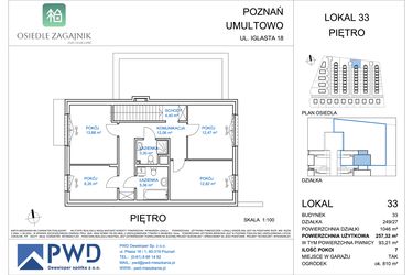 Rzut - Dom na sprzedaż 7 pokoi o powierzchni 257,32 m² - numer 33 w Osiedle Zagajnik etap II - domy jednorodzinne, szereg