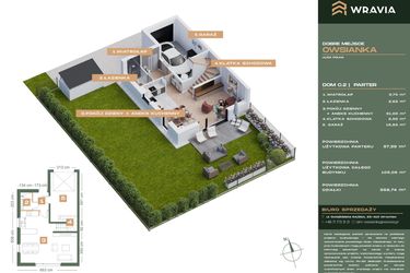 Rzut - Dom na sprzedaż 5 pokoi o powierzchni 106,08 m² - numer C2 w Dobre Miejsce Owsianka