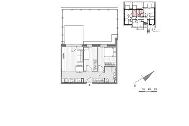 Rzut - Mieszkanie na sprzedaż 3 pokoje o powierzchni 48,56 m² - numer 1.1-3 w Stawowa