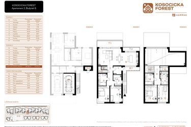 Rzut - Mieszkanie na sprzedaż 7 pokoi o powierzchni 171,73 m² - numer B6.A2 w Kosocicka Forest