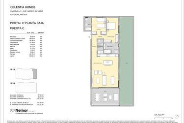 Rzut - Mieszkanie na sprzedaż 2 pokoje o powierzchni 113,39 m² - numer CH-20C w Celestia Homes