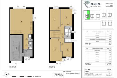 Rzut - Dom na sprzedaż 5 pokoi o powierzchni 132,88 m² - numer 41/13/B w Zegrze Residence