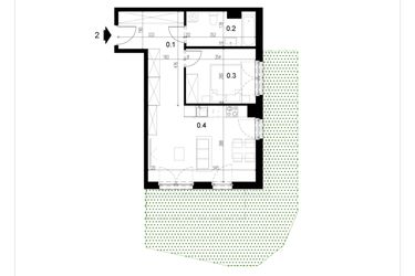 Rzut - Mieszkanie na sprzedaż 2 pokoje o powierzchni 47,95 m² - numer LM2 w Kameralna Koszykarska