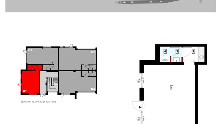 Rzut - Lokal użytkowy na sprzedaż 1 pokój o powierzchni 36,47 m² - numer Z3_U1 w Osiedle Malarska etap IV