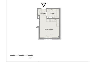 Rzut - Mieszkanie na sprzedaż 1 pokój o powierzchni 27,42 m² - numer B1 w Komuny Paryskiej 19a