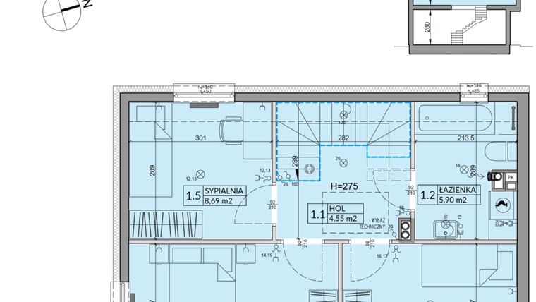 Rzut - Dom na sprzedaż 4 pokoje o powierzchni 86,18 m² - numer 95B w Nova Magdalenka 7 etap VII-VIII