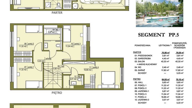 Rzut - Dom na sprzedaż 5 pokoi o powierzchni 135,74 m² - numer PP5 w Triton Country III zadanie PP