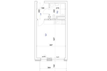 Rzut - Mieszkanie na sprzedaż 1 pokój o powierzchni 28,62 m² - numer 6A.61 w Mierzeja Wiślana etap IV