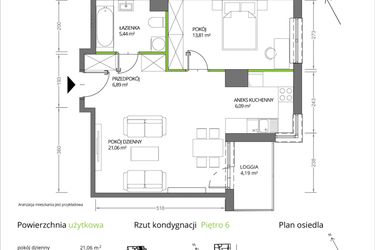Rzut - Mieszkanie na sprzedaż 2 pokoje o powierzchni 53,29 m² - numer 1/023 w Krakowska Vita