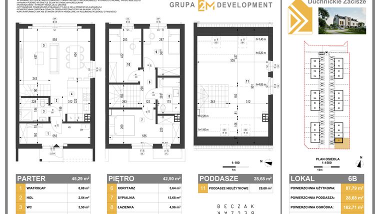 Rzut - Dom na sprzedaż 5 pokoi o powierzchni 116,47 m² - numer 6B w Duchnickie Zacisze