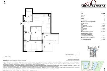 Rzut - Mieszkanie na sprzedaż 3 pokoje o powierzchni 65,89 m² - numer B5.7 w Lubelska Osada budynek B5