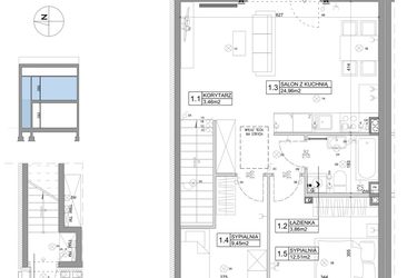Rzut - Mieszkanie na sprzedaż 3 pokoje o powierzchni 61,95 m² - numer 66 w Boska Ksawerowska V