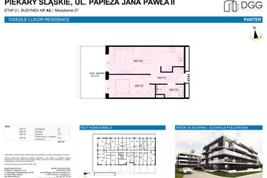 Rzut - Mieszkanie na sprzedaż 2 pokoje o powierzchni 45,3 m² - numer A2.7 w Luxor Residence