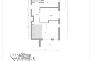Rzut - Mieszkanie na sprzedaż 3 pokoje o powierzchni 61,47 m² - numer M6 w Apartamenty Casa Sole