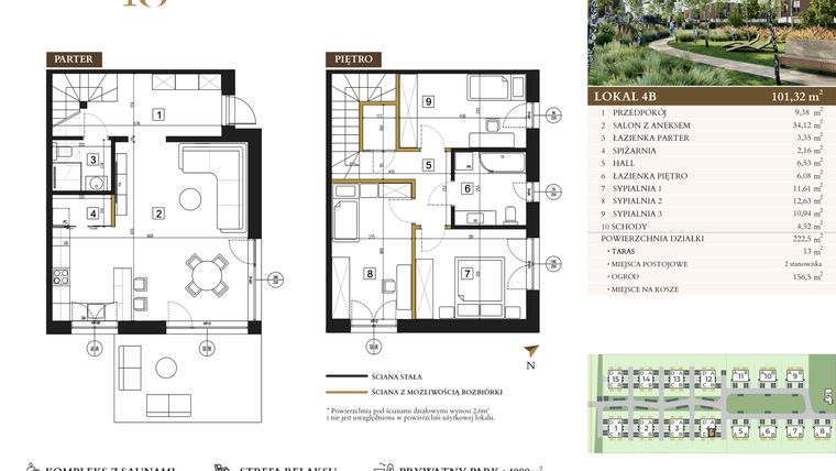 Rzut - Dom na sprzedaż 4 pokoje o powierzchni 101,32 m² - numer 4B w Lawinowa 18