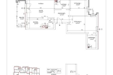 Rzut - Mieszkanie na sprzedaż 3 pokoje o powierzchni 67,34 m² - numer M-03 w Nałęczowska