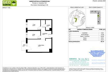 Rzut - Mieszkanie na sprzedaż 3 pokoje o powierzchni 55,14 m² - numer C94 w Jasielska 8C