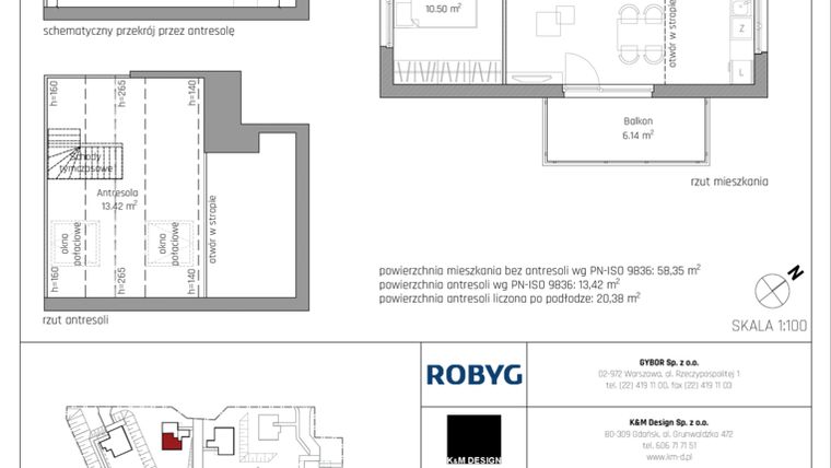 Rzut - Mieszkanie na sprzedaż 4 pokoje o powierzchni 71,77 m² - numer B2.2M01 w ROSA Residence
