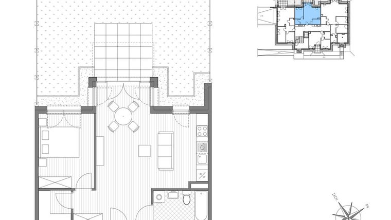Rzut - Mieszkanie na sprzedaż 2 pokoje o powierzchni 52,92 m² - numer C.2 w Stawowa ABC