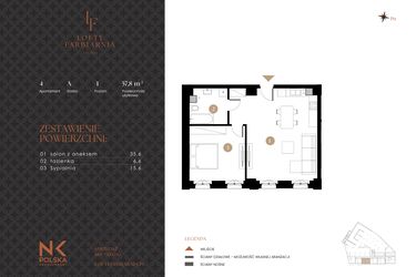 Rzut - Mieszkanie na sprzedaż 2 pokoje o powierzchni 57,8 m² - numer 4 w Lofty Farbiarnia
