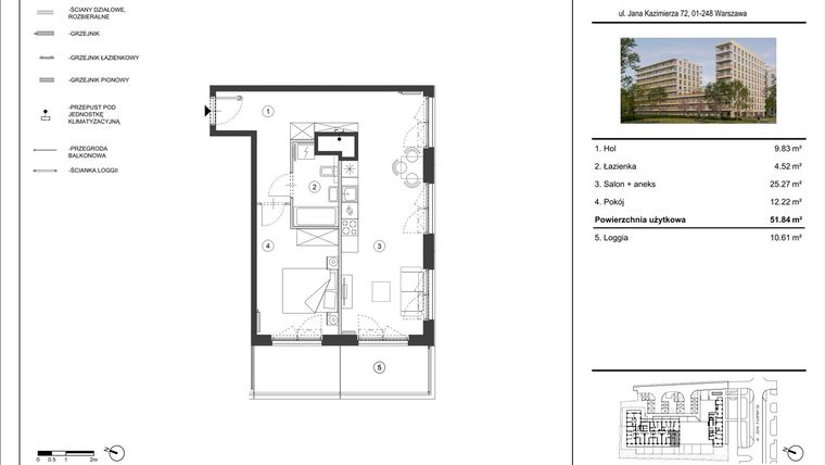 Rzut - Mieszkanie na sprzedaż 2 pokoje o powierzchni 41,18 m² - numer 10 w Westo Wola