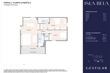Rzut - Mieszkanie na sprzedaż 2 pokoje o powierzchni 103,43 m² - numer 32C w Isla Bela