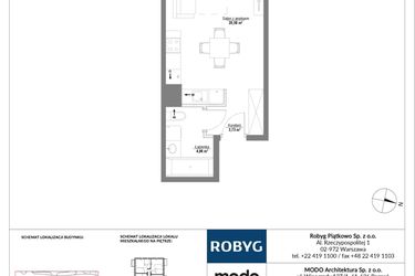 Rzut - Mieszkanie na sprzedaż 1 pokój o powierzchni 29,27 m² - numer E.1M16 w Początek Piątkowo bud. E