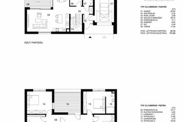 Rzut - Dom na sprzedaż 5 pokoi o powierzchni 171,03 m² - numer 06 w Nowe Planty
