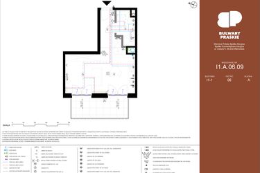 Rzut - Mieszkanie na sprzedaż 1 pokój o powierzchni 31,31 m² - numer I1.A.06.09 w Bulwary Praskie etap I i J
