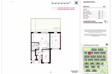 Rzut - Mieszkanie na sprzedaż 2 pokoje o powierzchni 62,4 m² - numer A6-1 w Aleja Kwitnącej Wiśni