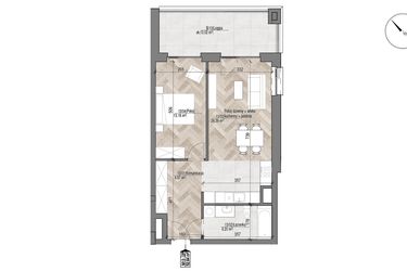 Rzut - Mieszkanie na sprzedaż 2 pokoje o powierzchni 52,64 m² - numer 13 w Apartamenty Czysta