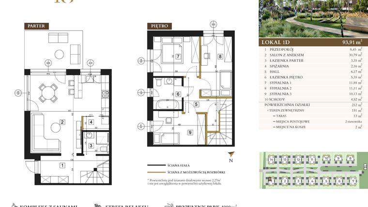 Rzut - Dom na sprzedaż 4 pokoje o powierzchni 93,91 m² - numer 1D w Lawinowa 18