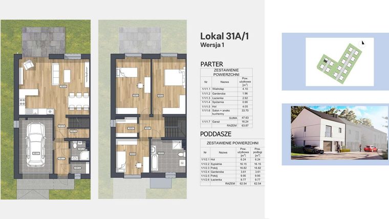 Rzut - Dom na sprzedaż 4 pokoje o powierzchni 126,41 m² - numer 31A/1 w Osiedle pod Lasem III etap 3