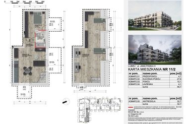 Rzut - Mieszkanie na sprzedaż 3 pokoje o powierzchni 79,4 m² - numer 11_2 w Apartamenty Kochanowskiego