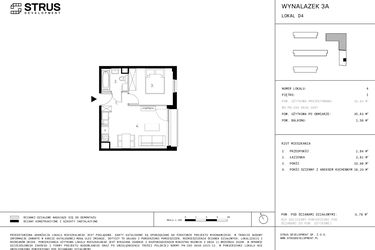 Rzut - Mieszkanie na sprzedaż 2 pokoje o powierzchni 35,83 m² - numer D4.1 w Wynalazek 3A