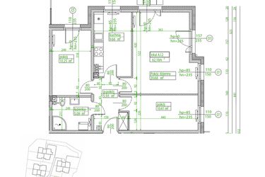 Rzut - Mieszkanie na sprzedaż 3 pokoje o powierzchni 62,12 m² - numer A.I.2 w Villa Rosenthal