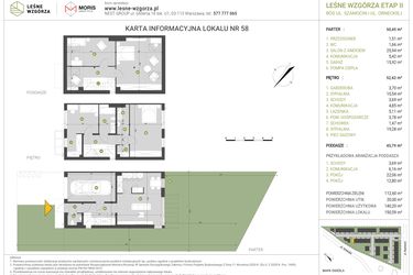 Rzut - Dom na sprzedaż 4 pokoje o powierzchni 140,2 m² - numer 58 w Leśne Wzgórza etap I-II