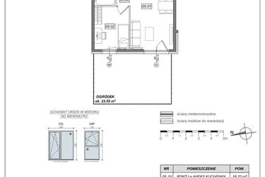 Rzut - Mieszkanie na sprzedaż 2 pokoje o powierzchni 36,2 m² - numer 7.A.05 w Urzeka bud. 6 i 7