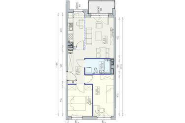 Rzut - Mieszkanie na sprzedaż 3 pokoje o powierzchni 55,86 m² - numer K2 6/2/3/3ka w Południk 17 - budynek K2