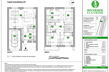 Rzut - Dom na sprzedaż 4 pokoje o powierzchni 123 m² - numer E2 w Riverside Eco Home