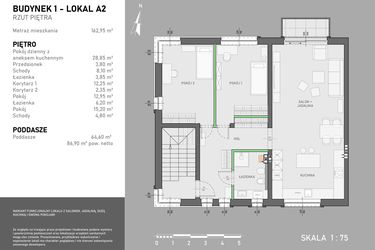 Rzut - Dom na sprzedaż 4 pokoje o powierzchni 162,95 m² - numer A2 w Mrówcza 49