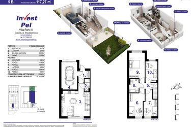 Rzut - Dom na sprzedaż 5 pokoi o powierzchni 117,27 m² - numer 5B w Villa Park Gdańsk etap III