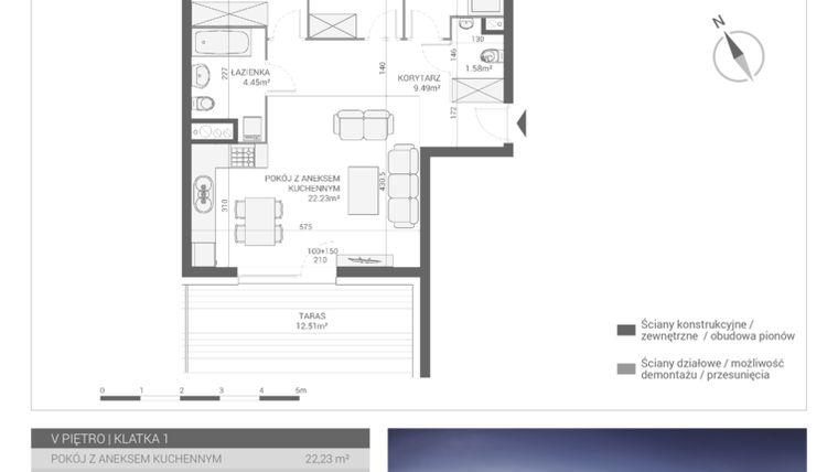 Rzut - Mieszkanie na sprzedaż 4 pokoje o powierzchni 66,05 m² - numer M26 w Apartamenty Przystań bud. F