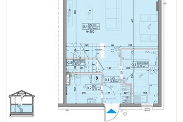 Rzut - Dom na sprzedaż 4 pokoje o powierzchni 84,31 m² - numer 22B w Zielono Mi 2 etap 2