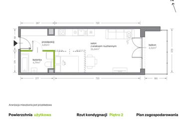 Rzut - Mieszkanie na sprzedaż 1 pokój o powierzchni 36,28 m² - numer A.082 w Żabiniec Vita
