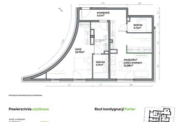 Rzut - Mieszkanie na sprzedaż 2 pokoje o powierzchni 68,05 m² - numer A01 w Traugutta Vita