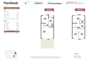 Rzut - Mieszkanie na sprzedaż 5 pokoi o powierzchni 110,3 m² - numer L1 w Familook