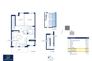 Rzut - Mieszkanie na sprzedaż 3 pokoje o powierzchni 80,53 m² - numer 18 w Nova Jeziorowa 2