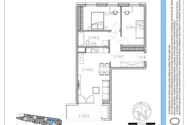 Rzut - Mieszkanie na sprzedaż 3 pokoje o powierzchni 61,14 m² - numer M144 w Osiedle Piltza etap X